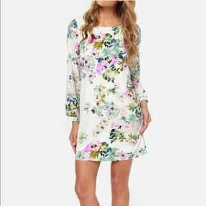 Floral Long Sleeve Shift Dress